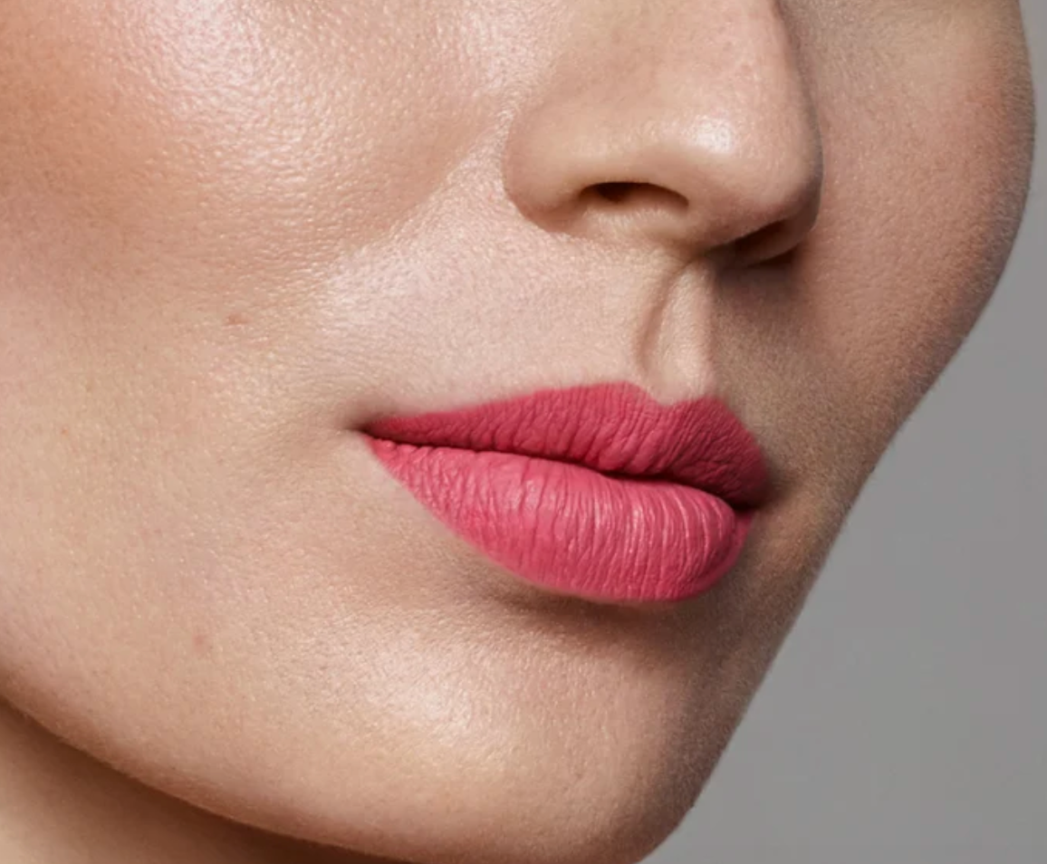 LILIPANI Lippy in a Bottle matte liquid lipstick in Bliss, a soft pink, on lips
